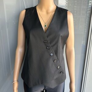 Black Asymmetrical Vest